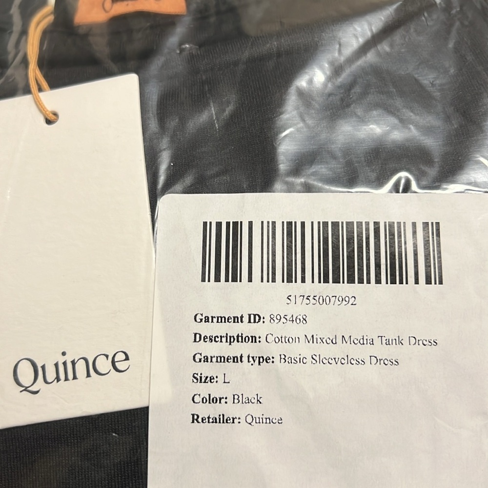 New Quince cotton mixed media tank Black Sleeveless Dress size XS, L - Picture 9 of 11